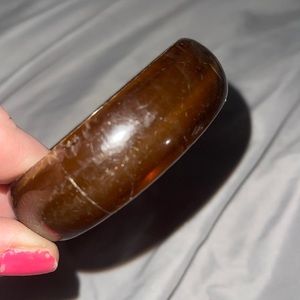 Brown cuff bracelet fits over hand cute costume jewelry